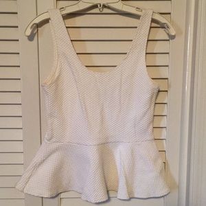 White Peplum Top
